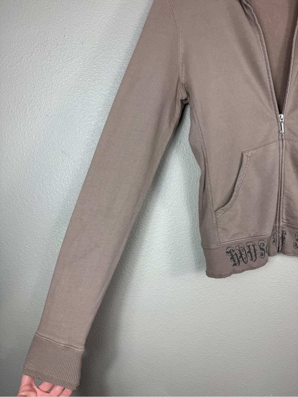 VTG Y2K House of Juicy Couture Zip Up Jacket Brown tan Rhinestone Cotton E - Picture 2 of 15